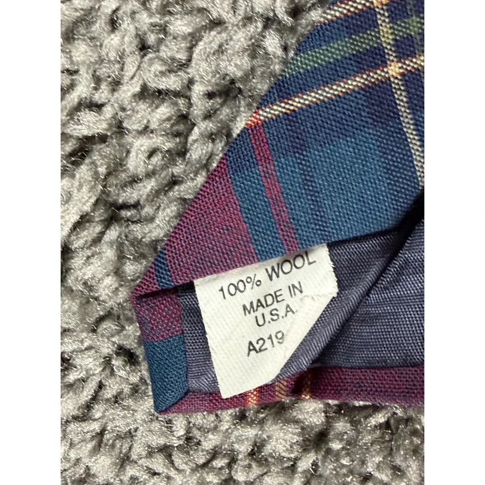 Pendleton Mens Red Blue Plaid Wool Necktie Made in USA Heritage Classic A219